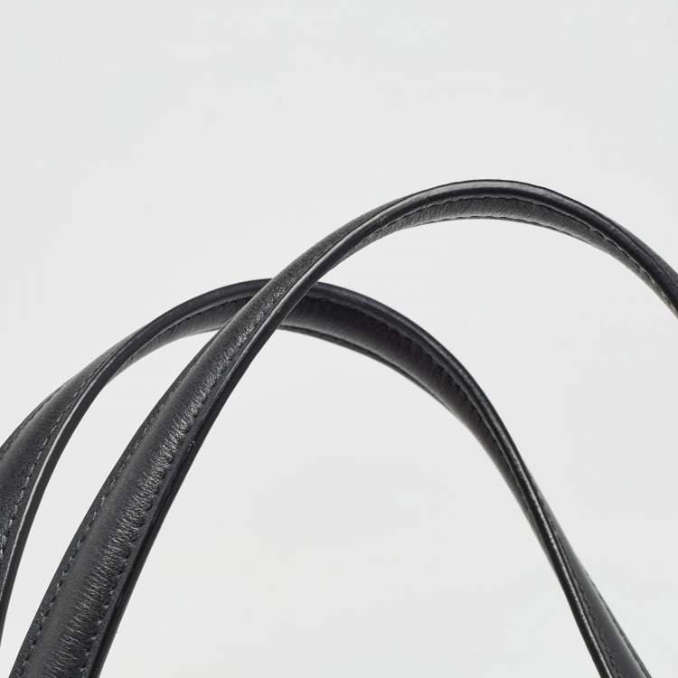 Pre Owned Saint Laurent Black Leather Medium Manhattan Tote