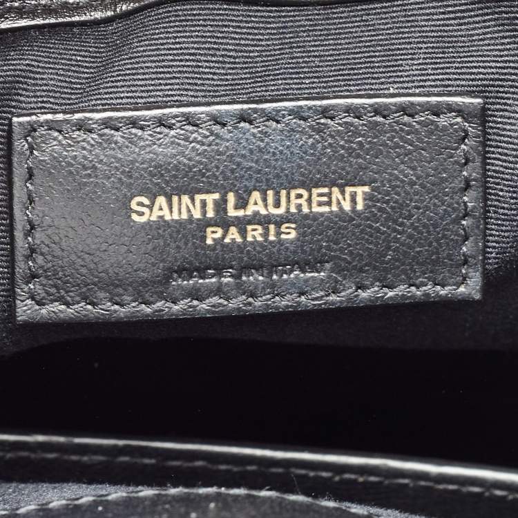 Pre Owned Saint Laurent Black Leather Medium Manhattan Tote