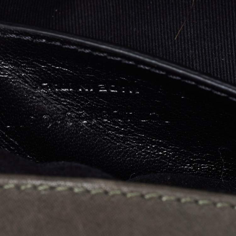 Pre Owned Saint Laurent Olive Green Mix Matelasse Leather Medium Envelope Chain Bag
