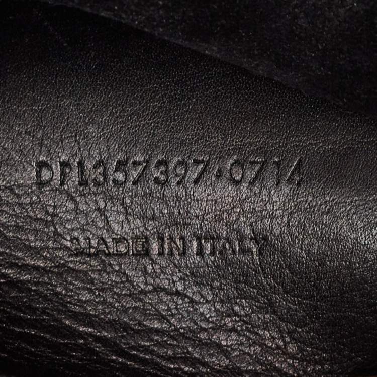 Pre Owned Saint Laurent Black Matelasse Leather Small Monogram Cabas Tote