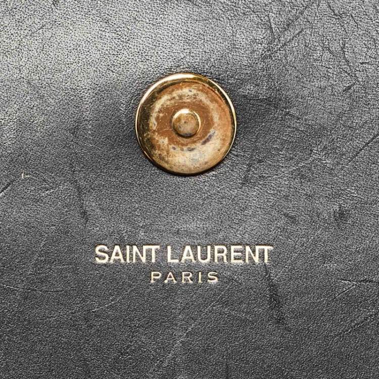 مملوكة مسبقًا Saint Laurent Black Leather Kate Tassel Clutch