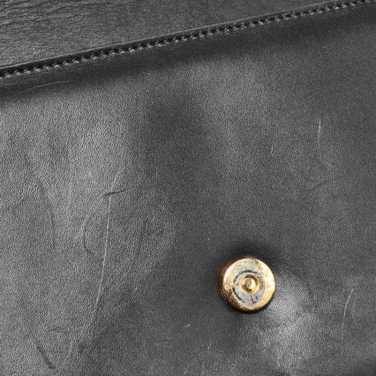 مملوكة مسبقًا Saint Laurent Black Leather Kate Tassel Clutch