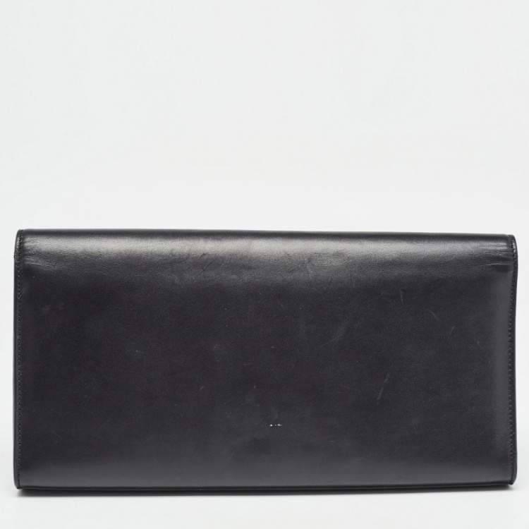 مملوكة مسبقًا Saint Laurent Black Leather Kate Tassel Clutch