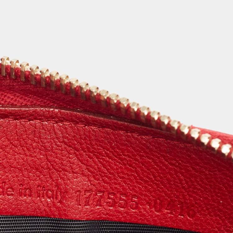 Pre Owned Saint Laurent Red Leather Belle De Jour Wallet