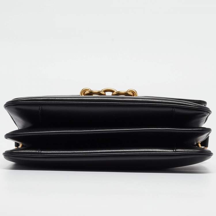Pre Owned Saint Laurent Black Leather Le Maillon Shoulder Bag