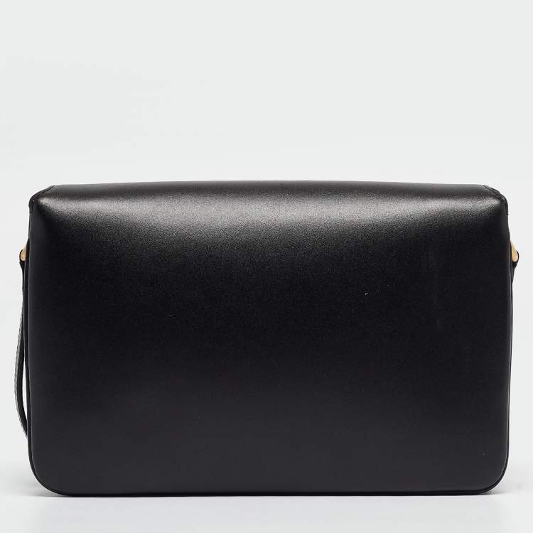 Pre Owned Saint Laurent Black Leather Le Maillon Shoulder Bag