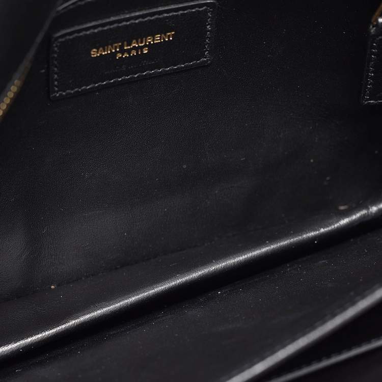 Pre Owned Saint Laurent Black Leather Le Maillon Shoulder Bag