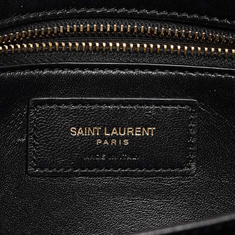 Pre Owned Saint Laurent Black Leather Le Maillon Shoulder Bag