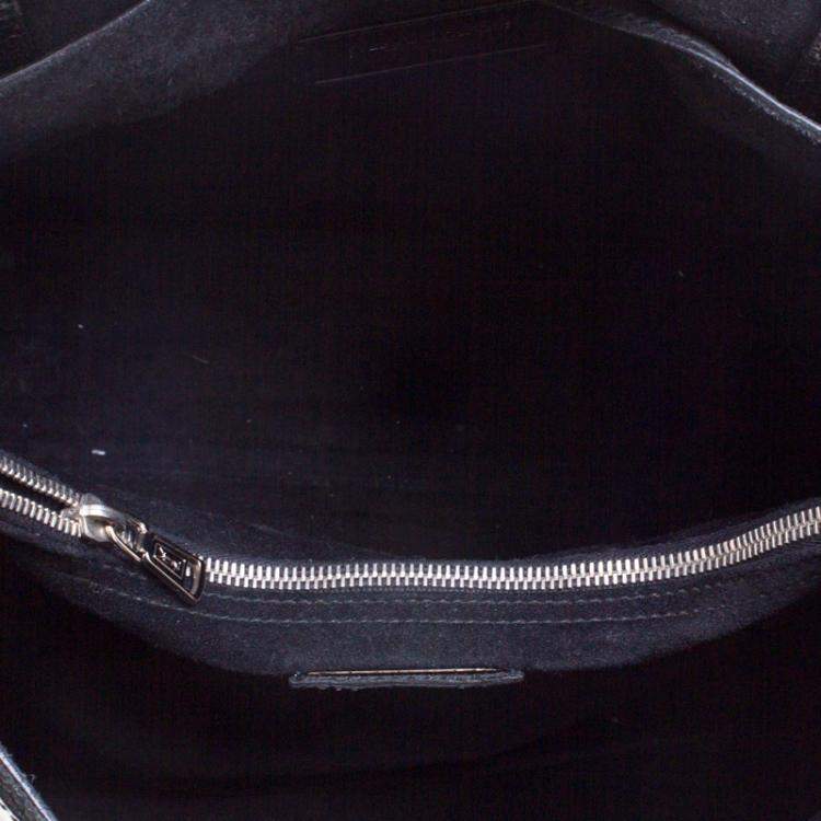 Pre Owned Yves Saint Laurent Black Patent Leather/Python and Suede Muse Two Satchel