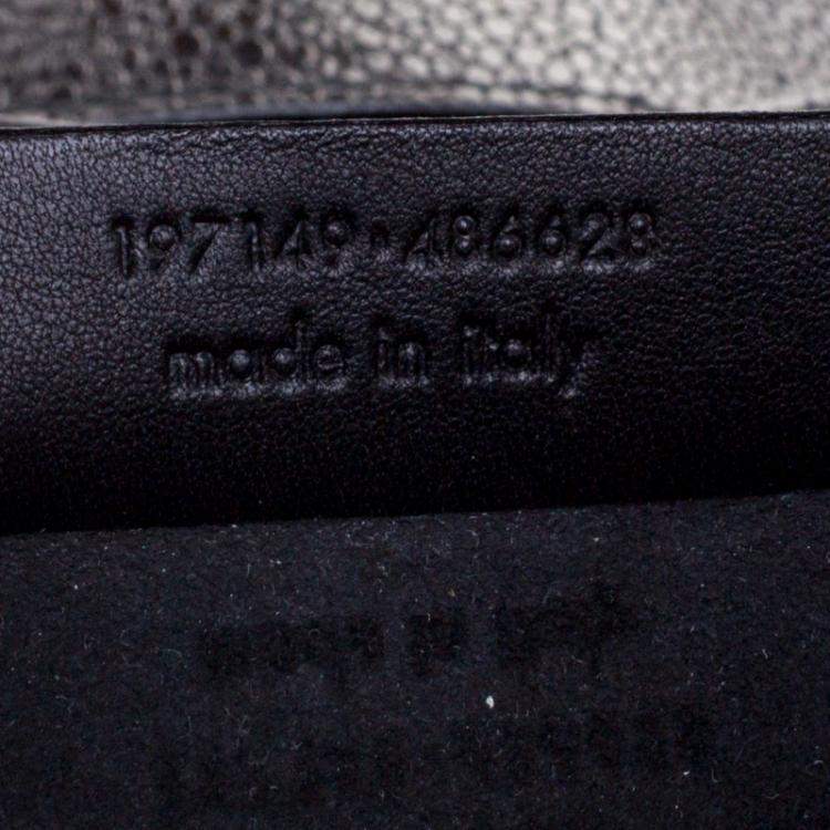 Pre Owned Yves Saint Laurent Black Patent Leather/Python and Suede Muse Two Satchel