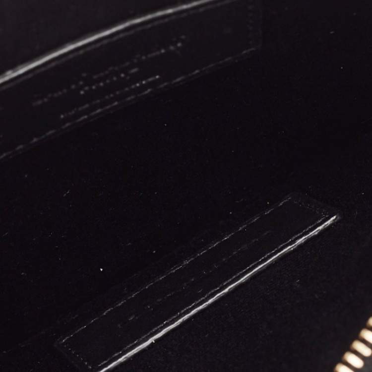 Pre Owned Saint Laurent Black Ayers Watersnake Leather Chain Pouch