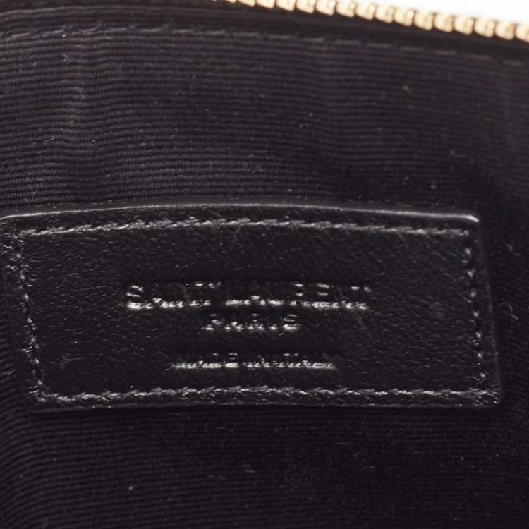 Pre Owned Saint Laurent Black Ayers Watersnake Leather Chain Pouch