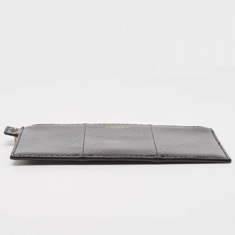 Pre Owned Saint Laurent Black Ayers Watersnake Leather Chain Pouch