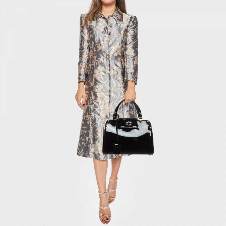 Pre Owned Yves Saint Laurent Black Patent Leather Uptown Satchel