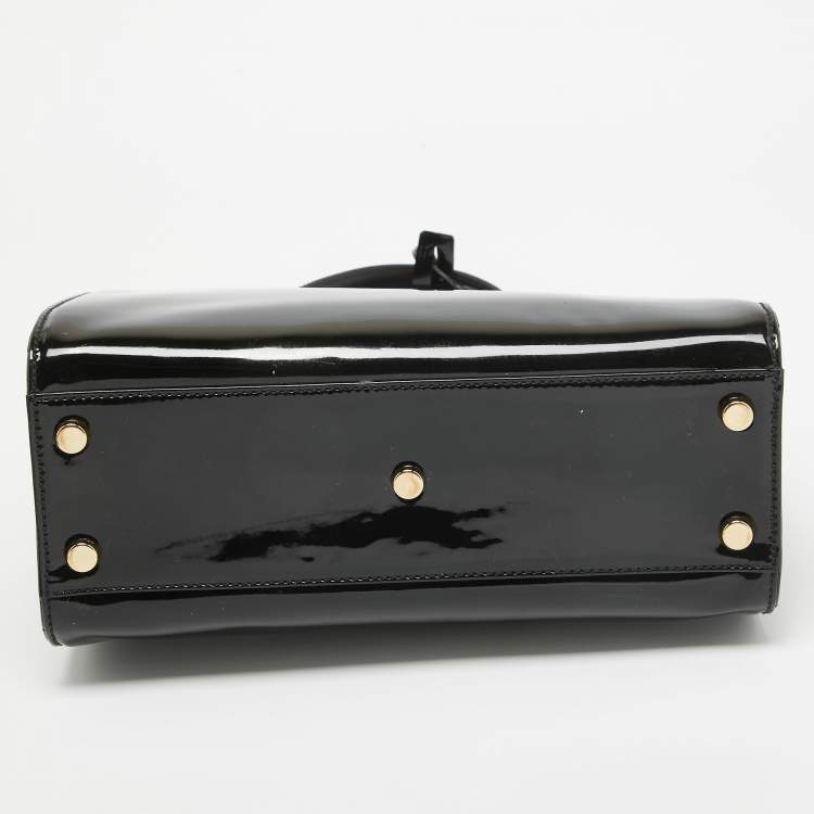 Pre Owned Yves Saint Laurent Black Patent Leather Uptown Satchel