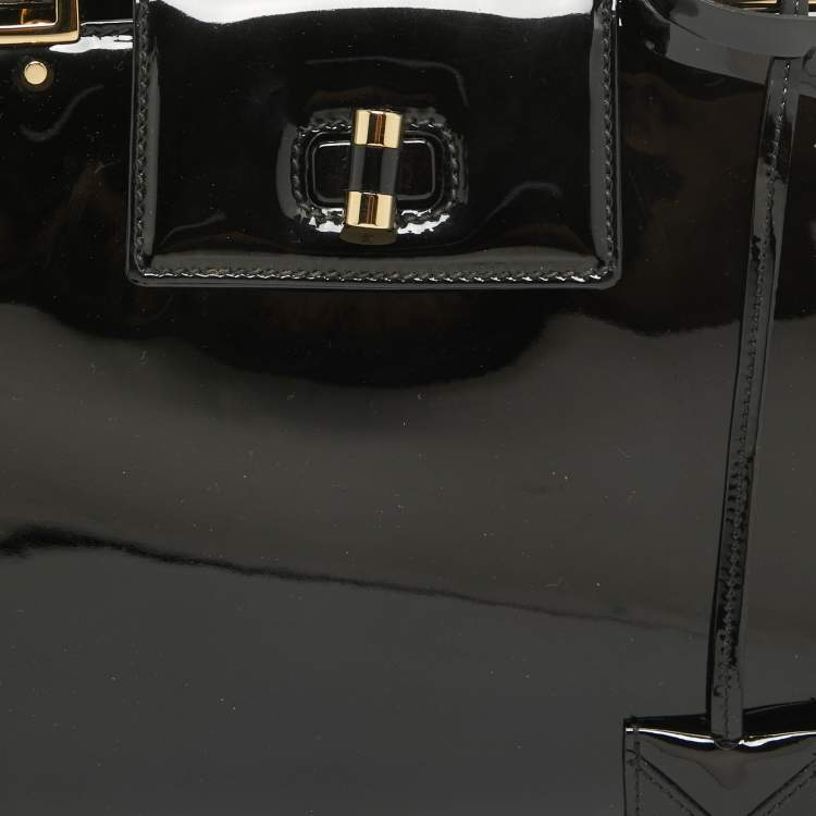 Pre Owned Yves Saint Laurent Black Patent Leather Uptown Satchel