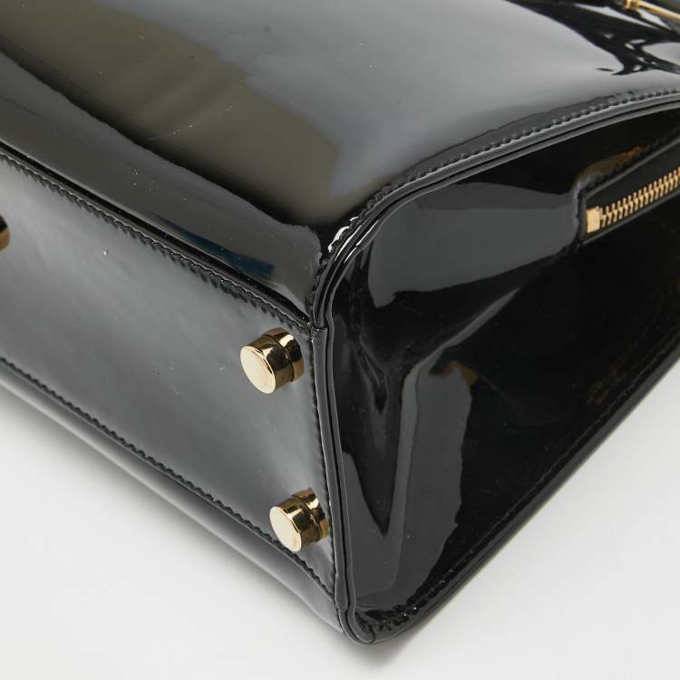 Pre Owned Yves Saint Laurent Black Patent Leather Uptown Satchel