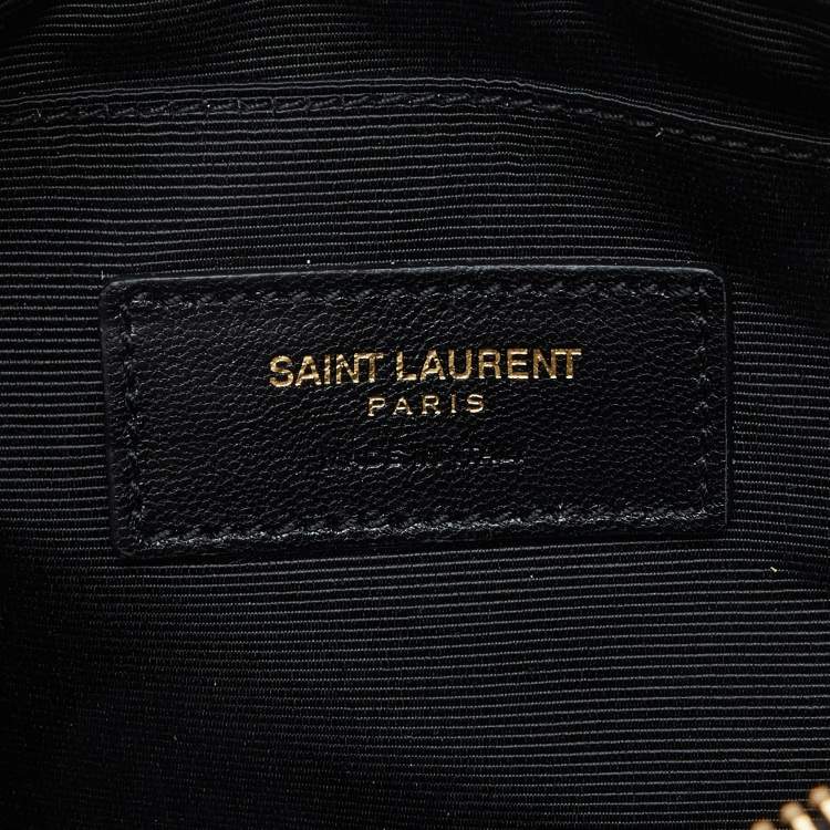 Pre Owned Saint Laurent Multicolor Leather and Suede Fringed Zip Clutch