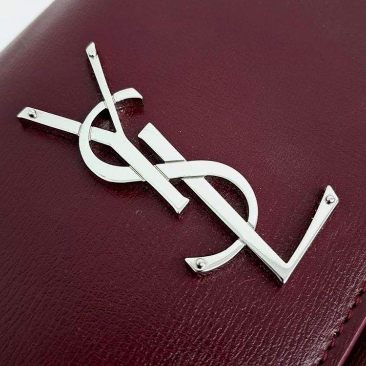 Pre Owned Saint Laurent Paris Wine Leather Sunset Medium Shoulder Bag