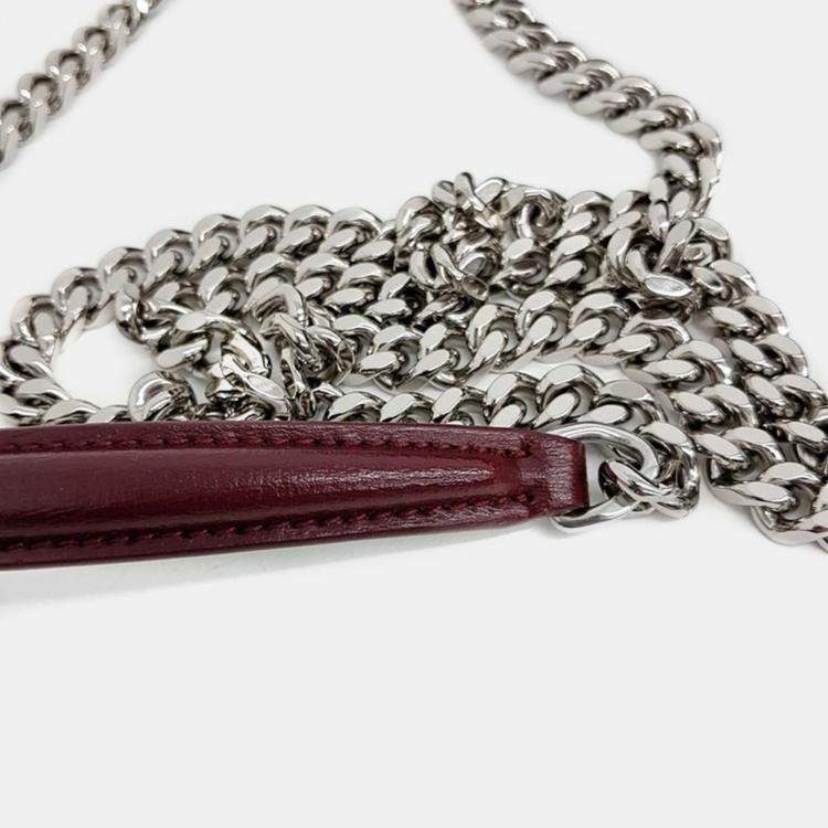 Pre Owned Saint Laurent Paris Wine Leather Sunset Medium Shoulder Bag