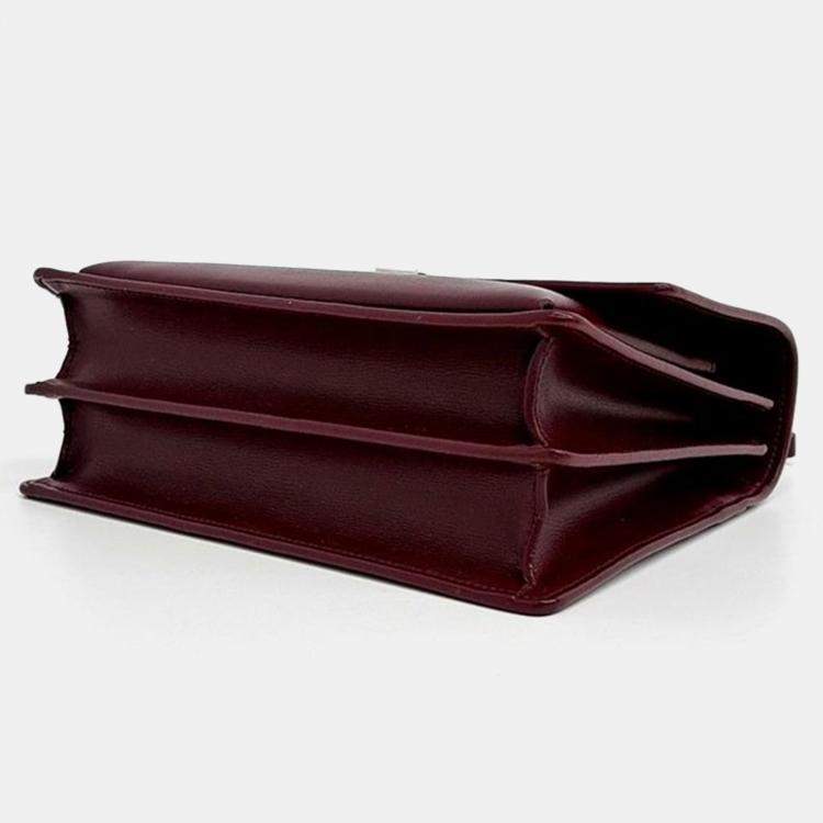 Pre Owned Saint Laurent Paris Wine Leather Sunset Medium Shoulder Bag