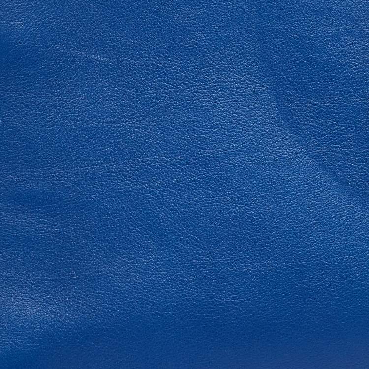 مملوكة مسبقًا Saint Laurent Blue Leather Small Monogram Cabas Bag