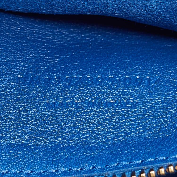مملوكة مسبقًا Saint Laurent Blue Leather Small Monogram Cabas Bag