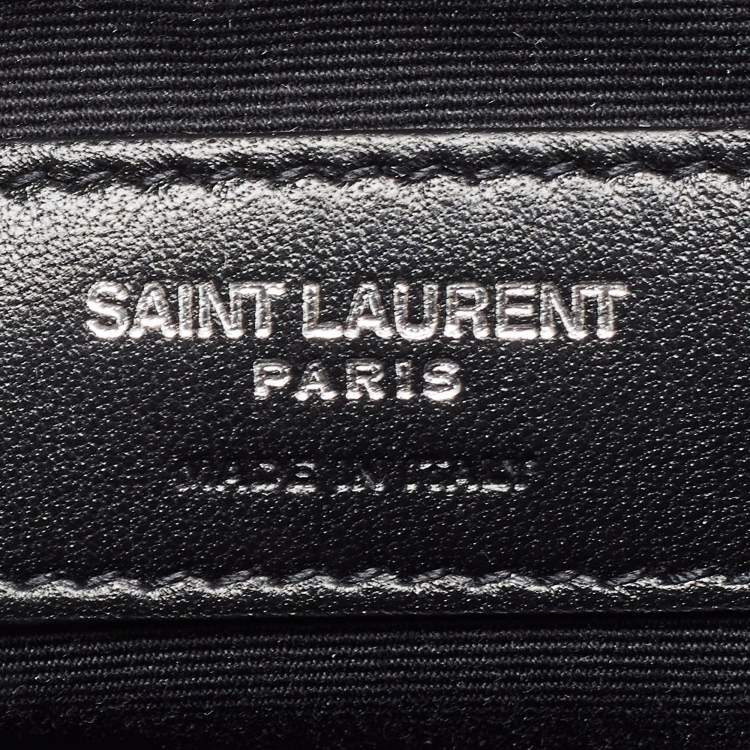 Pre Owned Saint Laurent Black Matelassé Leather Lou Belt Bag