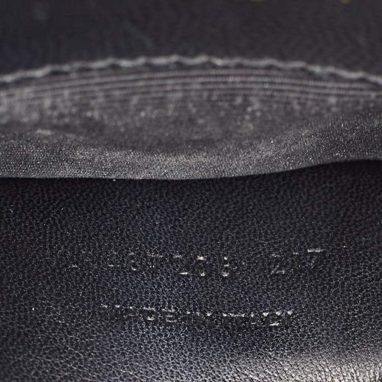 Pre Owned Saint Laurent Black Matelasse Leather Medium Cassandre Flap Bag