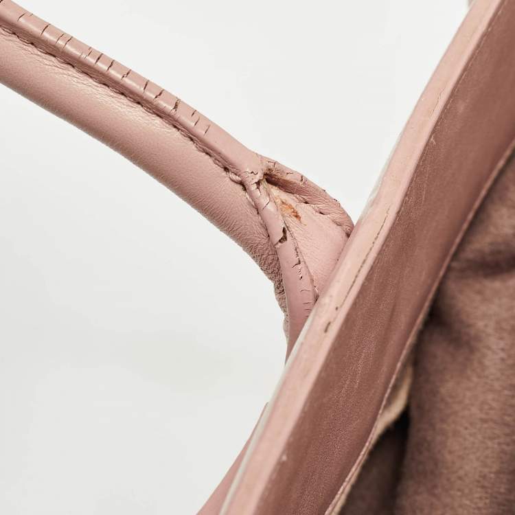 Pre Owned Saint Laurent Old Rose Leather Nano Classic Sac De Jour Tote