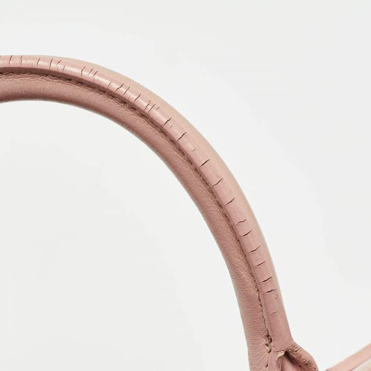 Pre Owned Saint Laurent Old Rose Leather Nano Classic Sac De Jour Tote