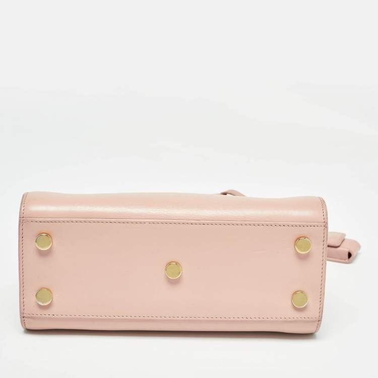 Pre Owned Saint Laurent Old Rose Leather Nano Classic Sac De Jour Tote