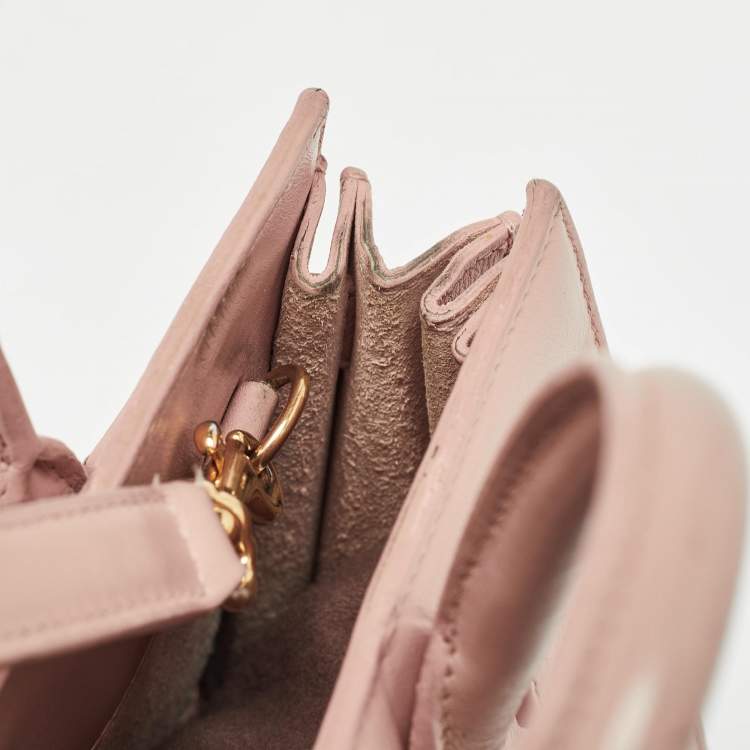 Pre Owned Saint Laurent Old Rose Leather Nano Classic Sac De Jour Tote