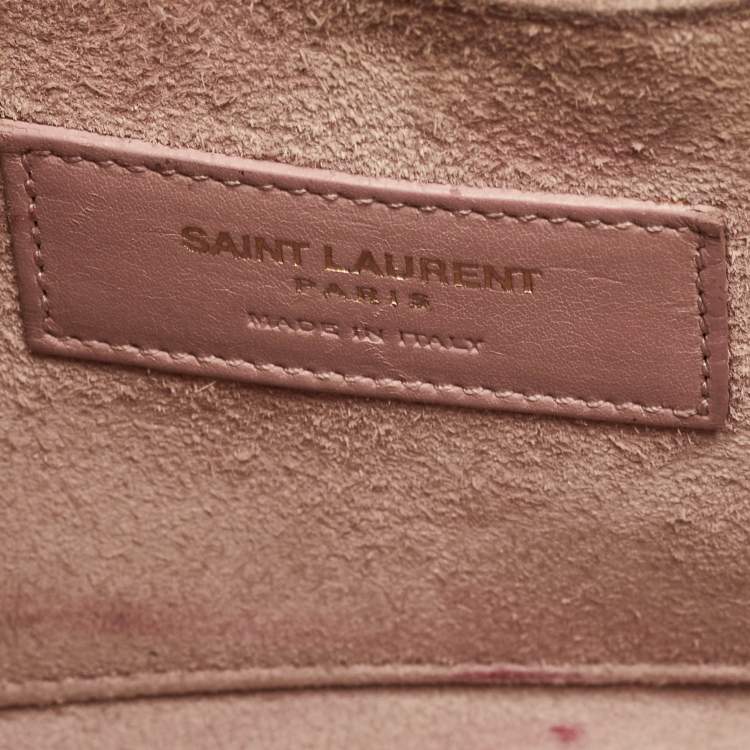 Pre Owned Saint Laurent Old Rose Leather Nano Classic Sac De Jour Tote