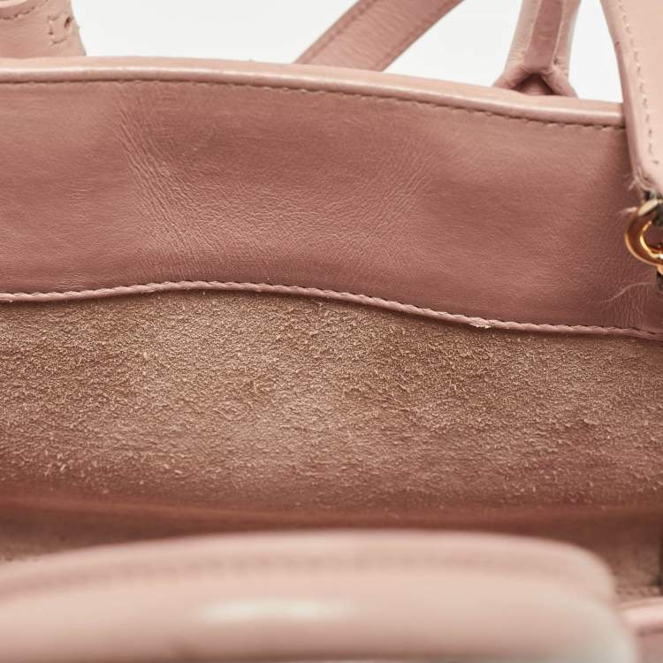 Pre Owned Saint Laurent Old Rose Leather Nano Classic Sac De Jour Tote