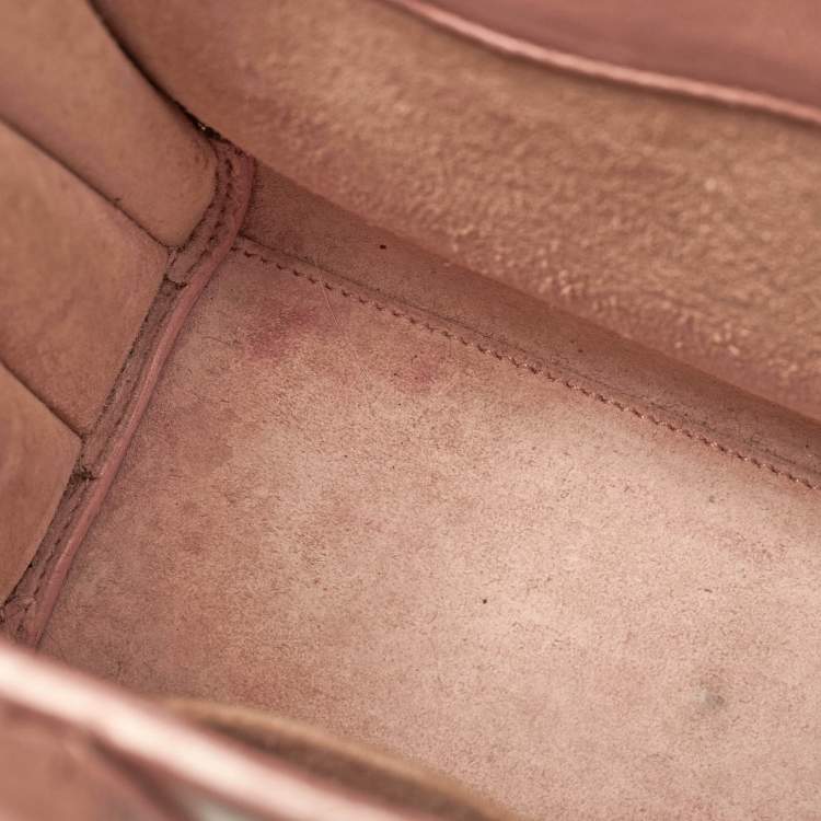 Pre Owned Saint Laurent Old Rose Leather Nano Classic Sac De Jour Tote