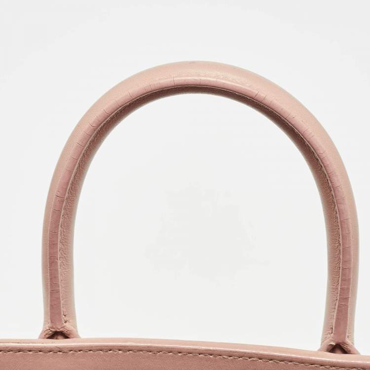 Pre Owned Saint Laurent Old Rose Leather Nano Classic Sac De Jour Tote