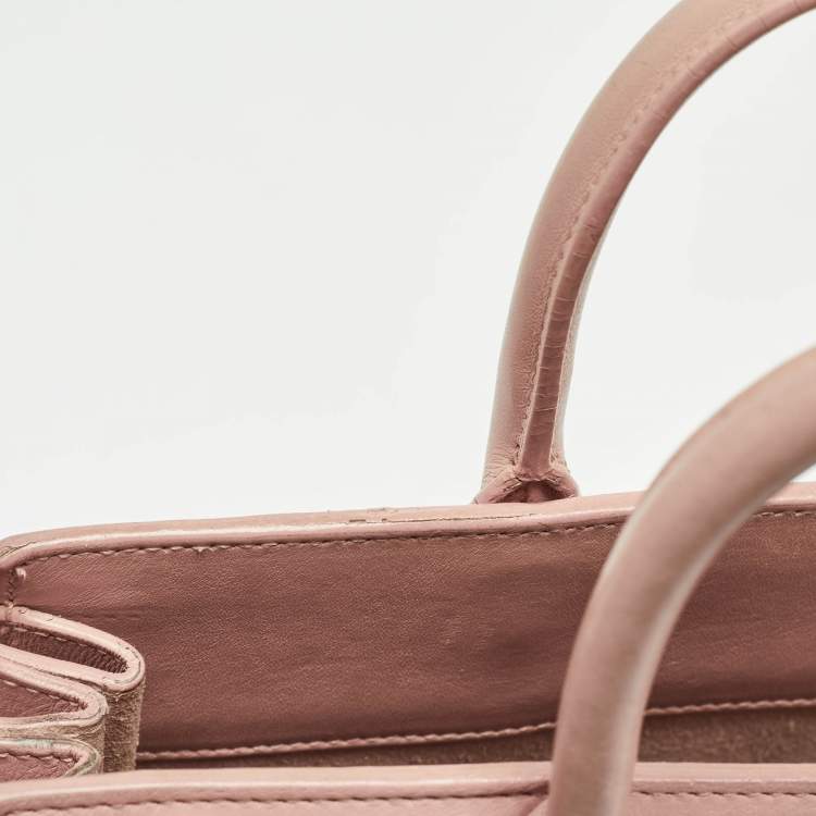 Pre Owned Saint Laurent Old Rose Leather Nano Classic Sac De Jour Tote