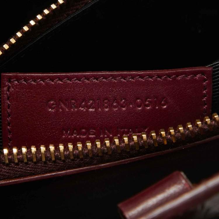 مملوكة مسبقًا Saint Laurent Dark Red Croc Embossed Leather Baby Classic Sac De Jour Tote