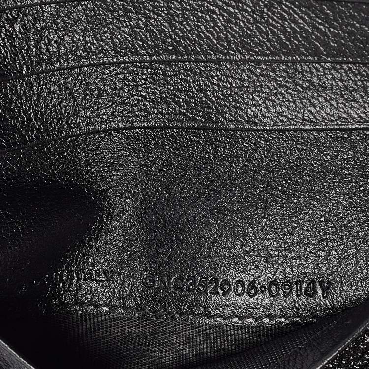 Pre Owned Saint Laurent Black Leather Belle de Jour Zip Compact Wallet