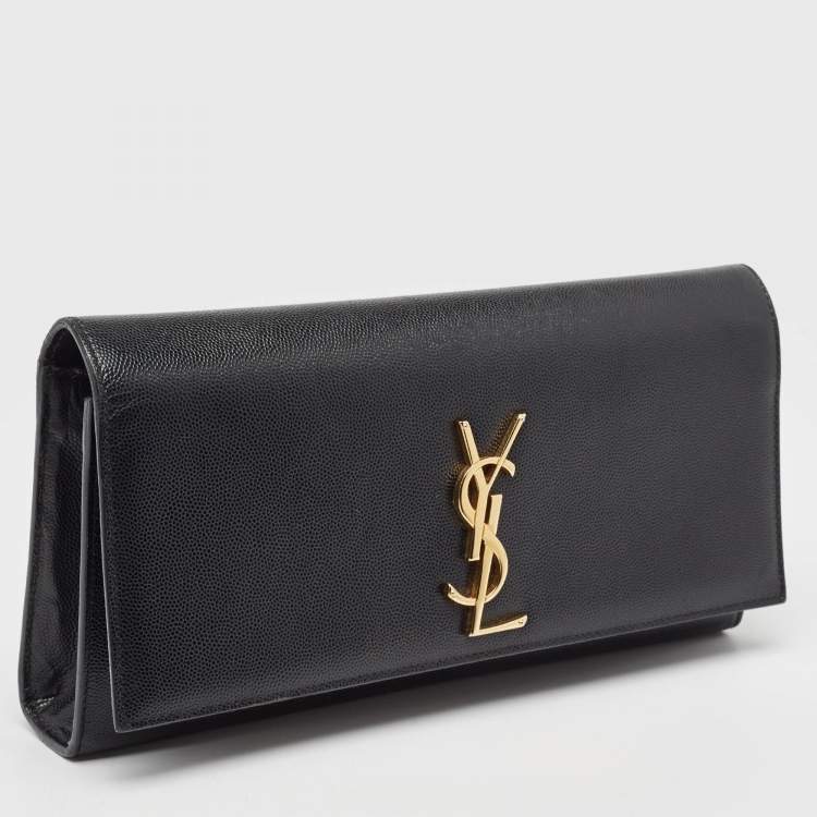 Pre Owned Saint Laurent Black Leather Kate Clutch