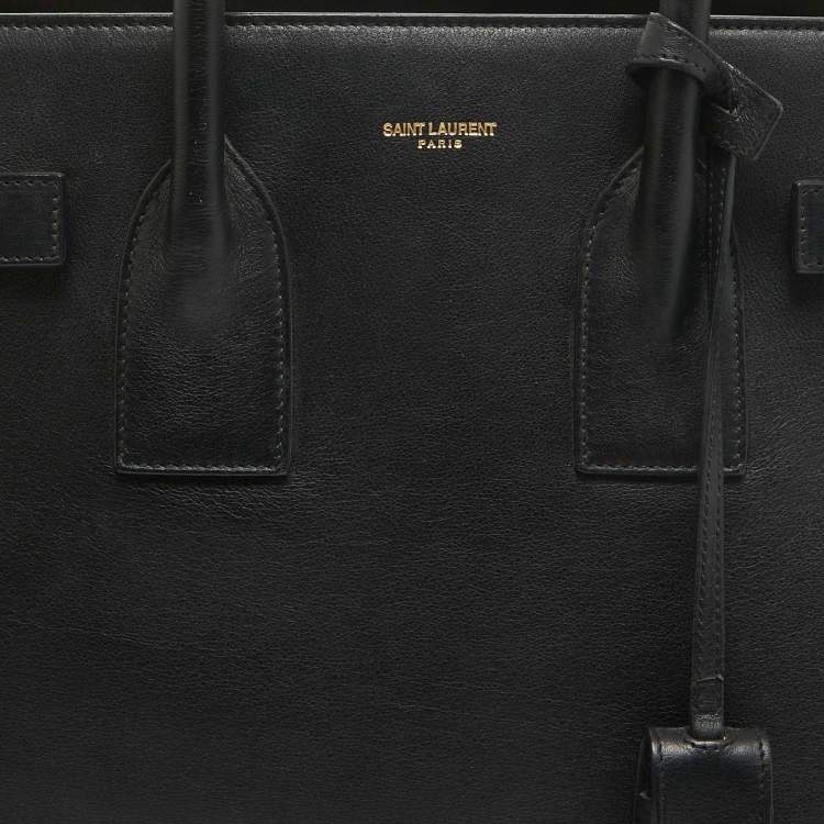 Pre Owned Saint Laurent Black Leather Small Classic Sac De Jour Tote