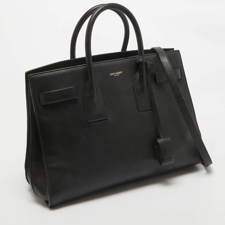 Pre Owned Saint Laurent Black Leather Small Classic Sac De Jour Tote