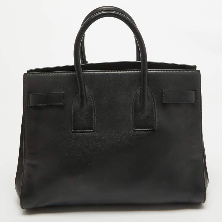 Pre Owned Saint Laurent Black Leather Small Classic Sac De Jour Tote
