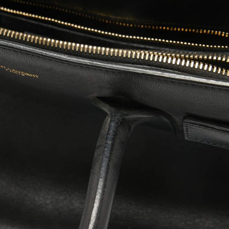 Pre Owned Saint Laurent Black Leather Small Classic Sac De Jour Tote