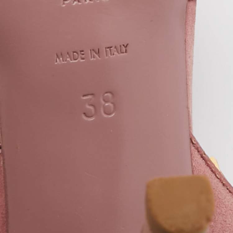 Pre Owned Saint Laurent Pink Suede Tribute Sandals Size 38