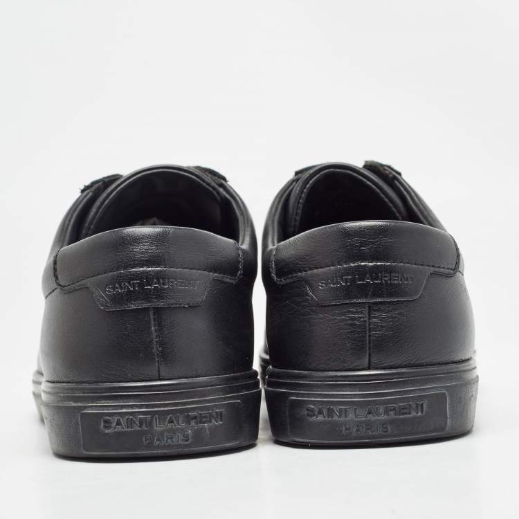 Pre Owned Saint Laurent Black Leather Andy Sneakers Size 38.5