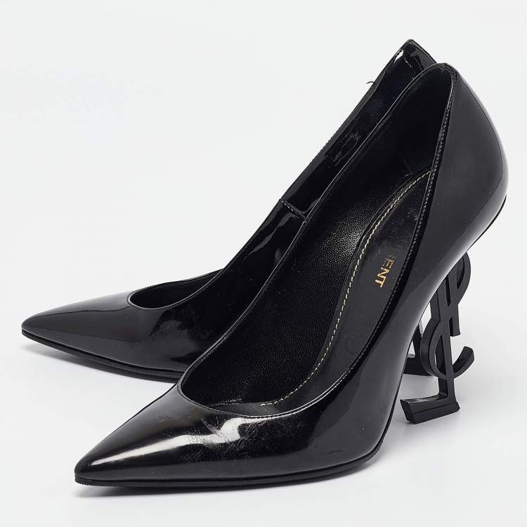 مملوكة مسبقًا Saint Laurent Black Patent Leather Opyum Pumps Size 37