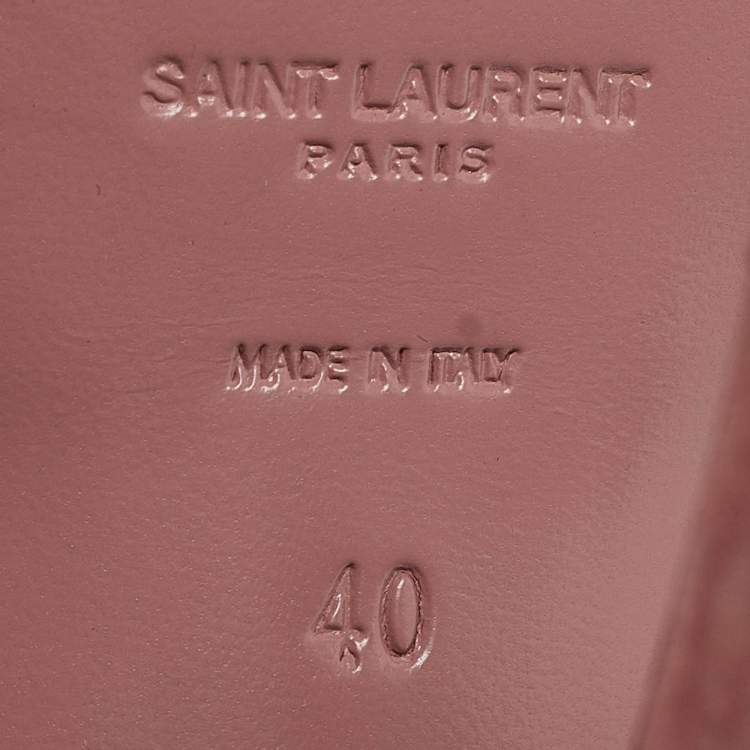 Pre Owned Saint Laurent Pink Suede Tribute Sandals Size 40