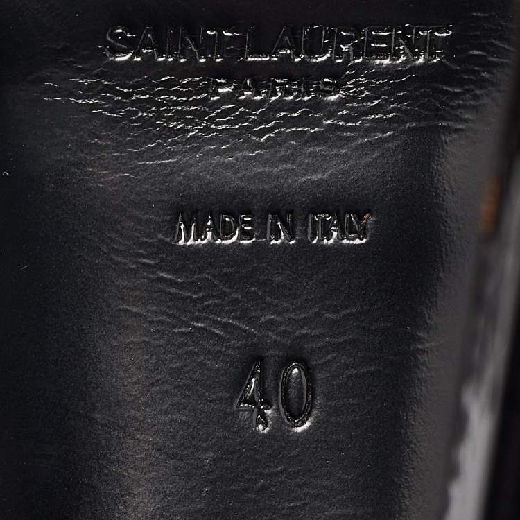 مملوكة مسبقًا Saint Laurent Black Patent Leather Janis Platform Pumps 40
